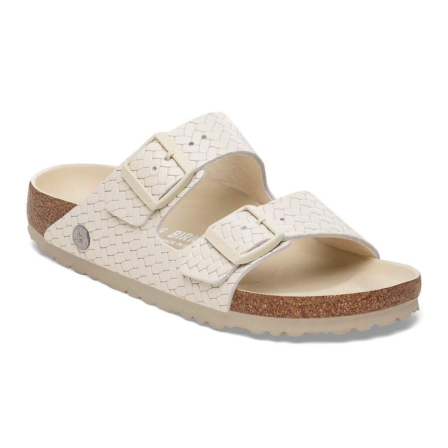 Arizona Rivet Logo Natural Leather - Woven Embossed Ecru