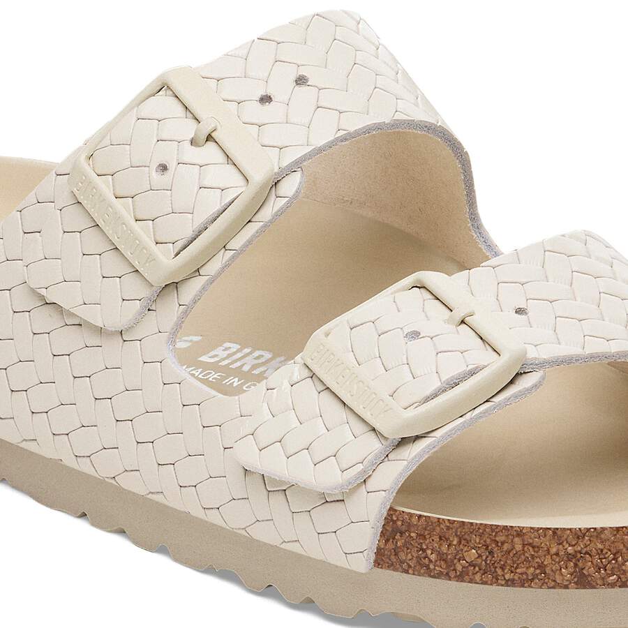 Arizona Rivet Logo Natural Leather - Woven Embossed Ecru