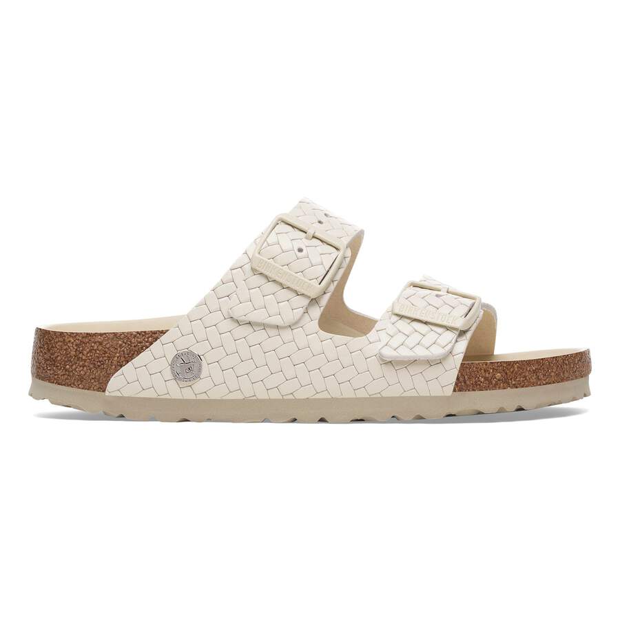 Arizona Rivet Logo Natural Leather - Woven Embossed Ecru