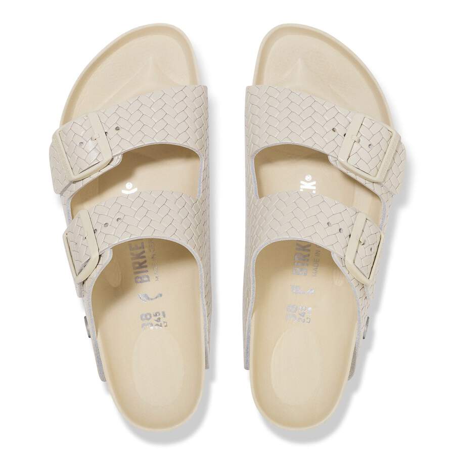 Arizona Rivet Logo Natural Leather - Woven Embossed Ecru