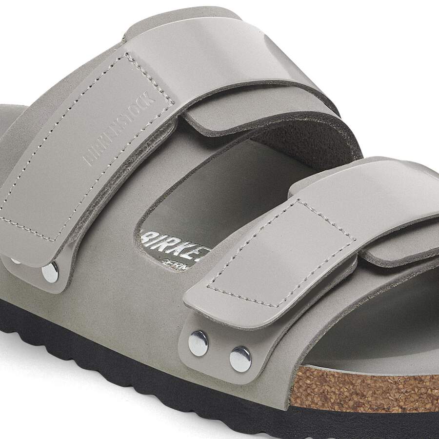 Uji Nubuck Leather - High Shine Stone Coin