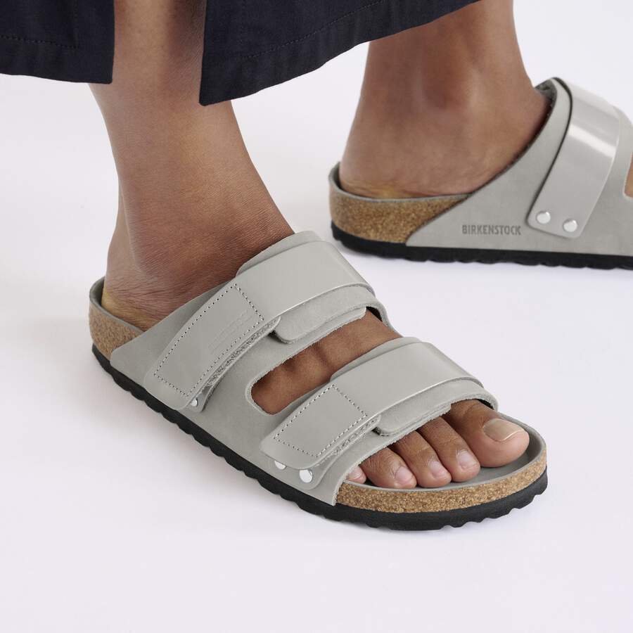 Uji Nubuck Leather - High Shine Stone Coin