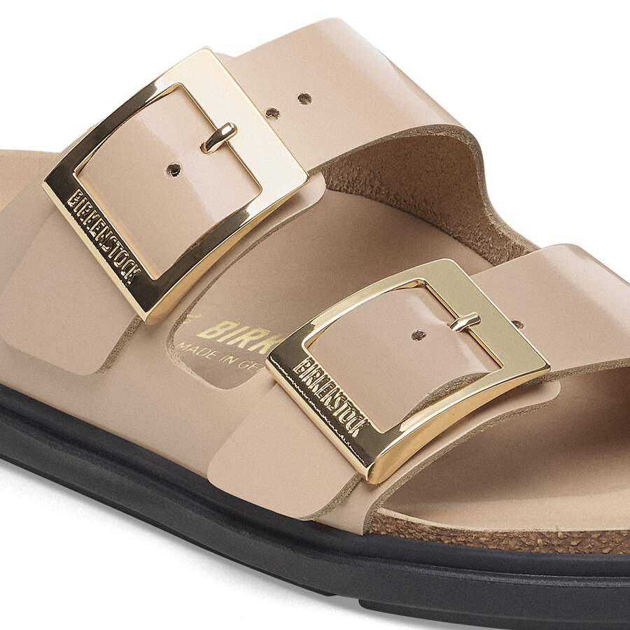 Arizona Droplet Buckle Natural Leather Patent - High Shine New Beige