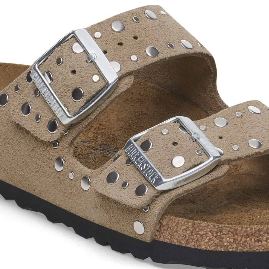 Arizona Rivet Suede Leather - Taupe