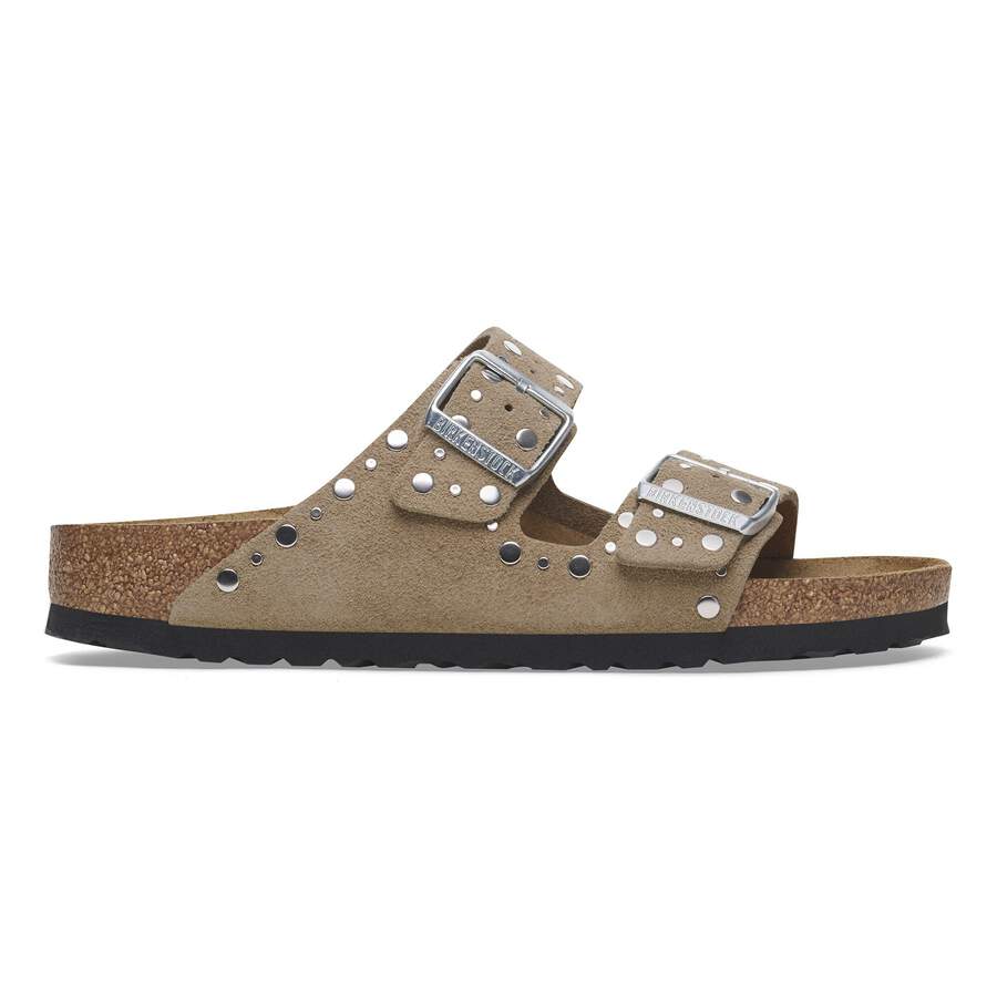 Arizona Rivet Suede Leather - Taupe