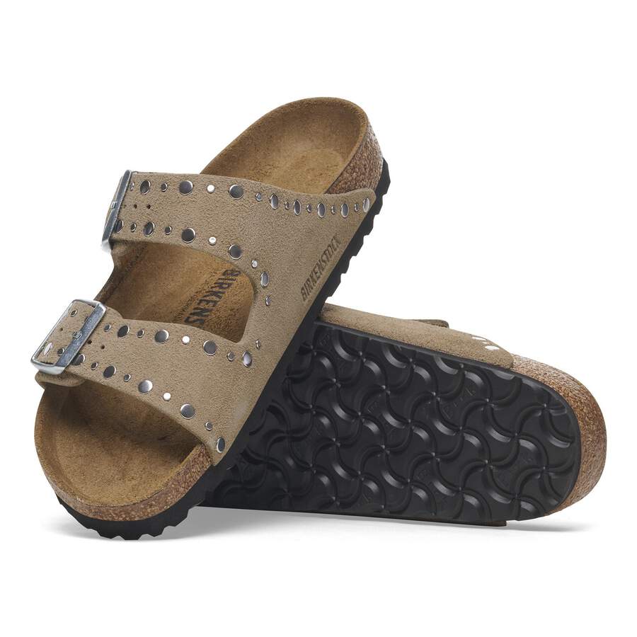 Arizona Rivet Suede Leather - Taupe