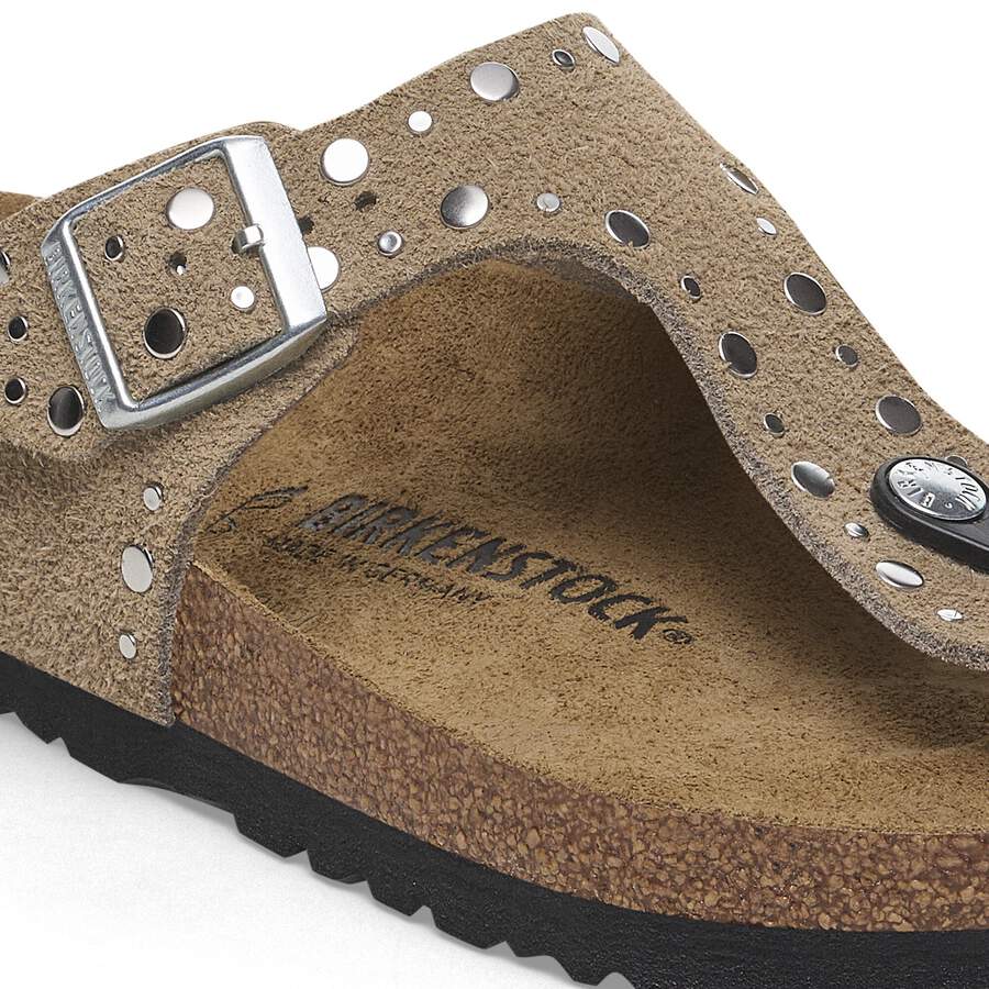Gizeh Rivet Suede Leather - Taupe