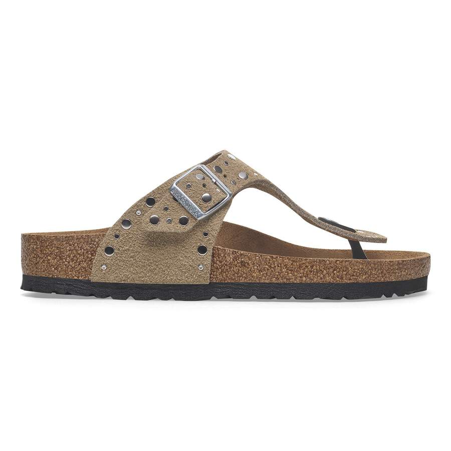 Gizeh Rivet Suede Leather - Taupe