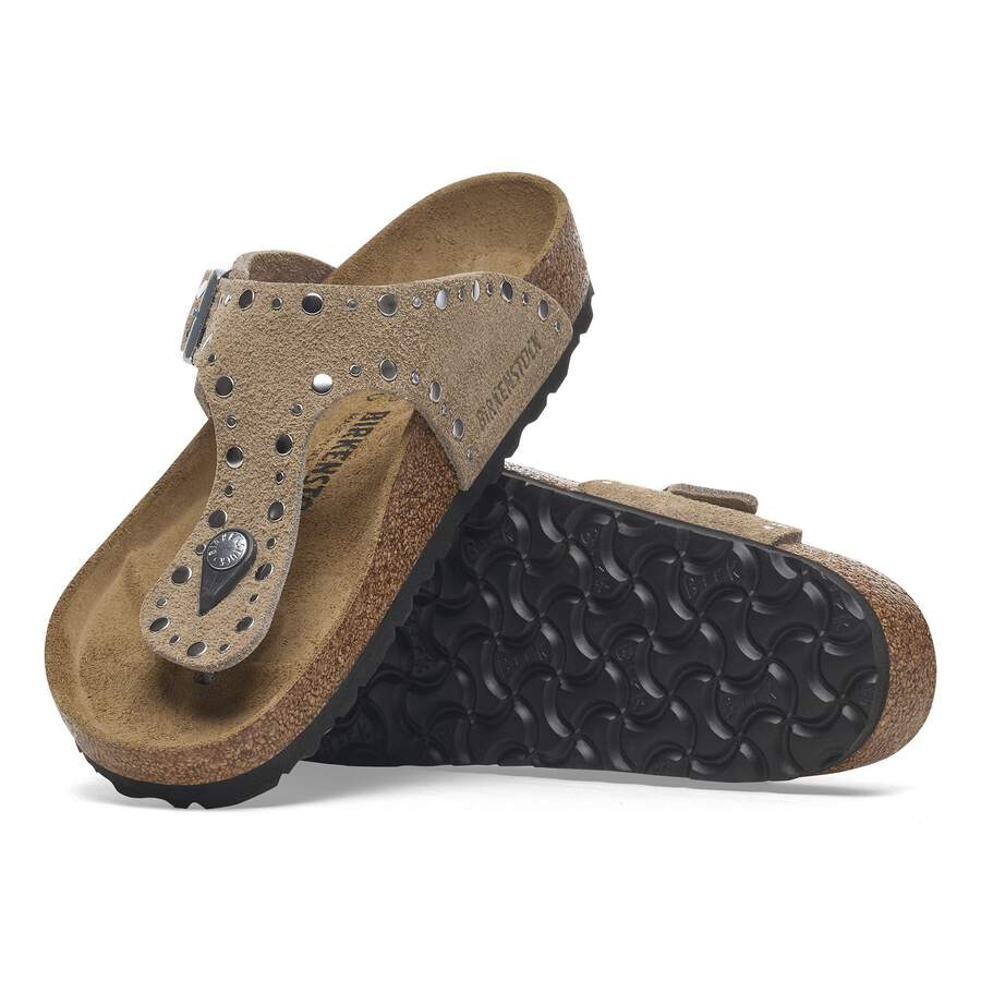 Gizeh Rivet Suede Leather - Taupe
