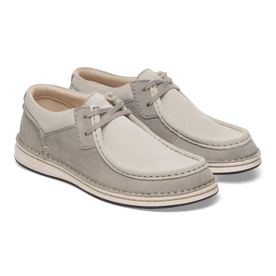 Pasadena Suede Leather - Stone Coin/White