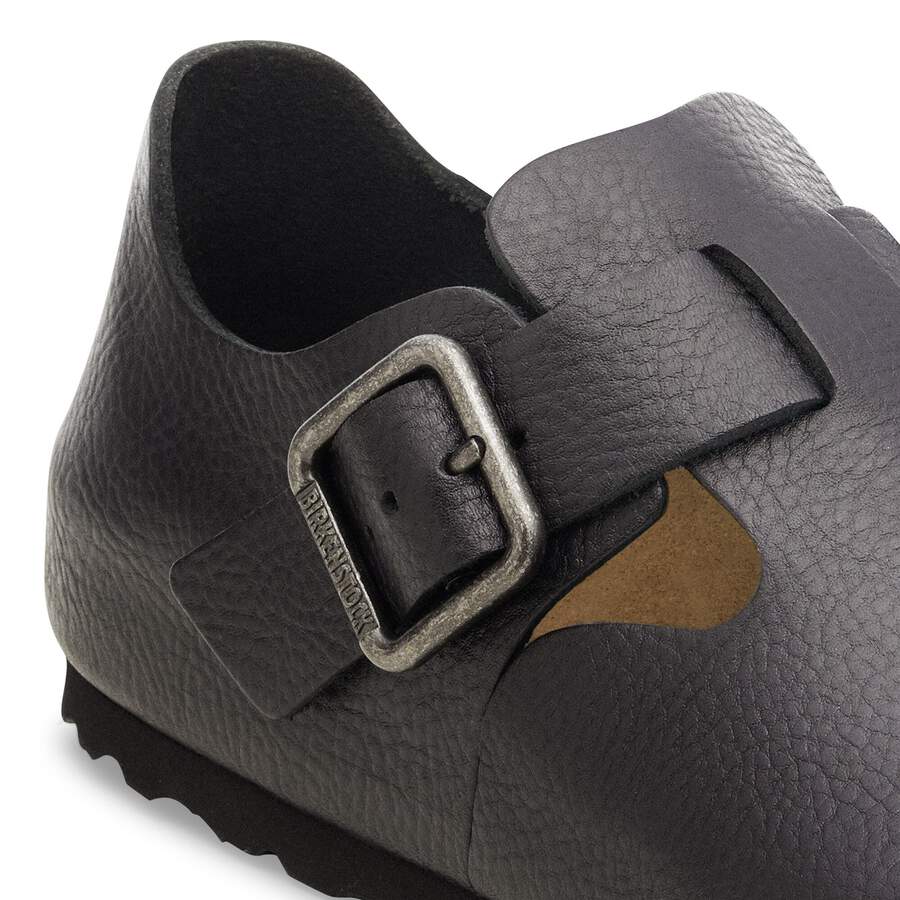 London Wire Buckle Natural Leather - Vintage Wood Black