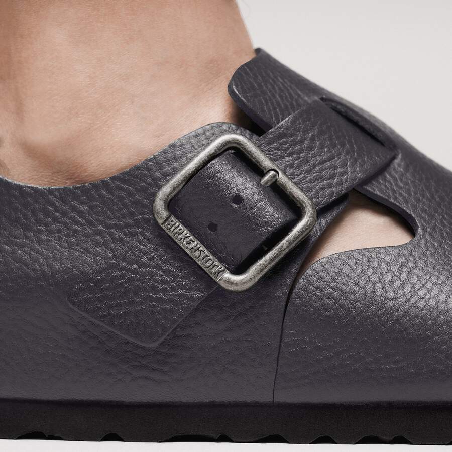 London Wire Buckle Natural Leather - Vintage Wood Black