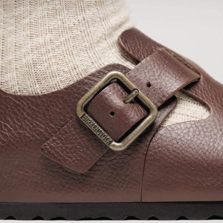 London Wire Buckle Natural Leather - Vintage Wood Roast