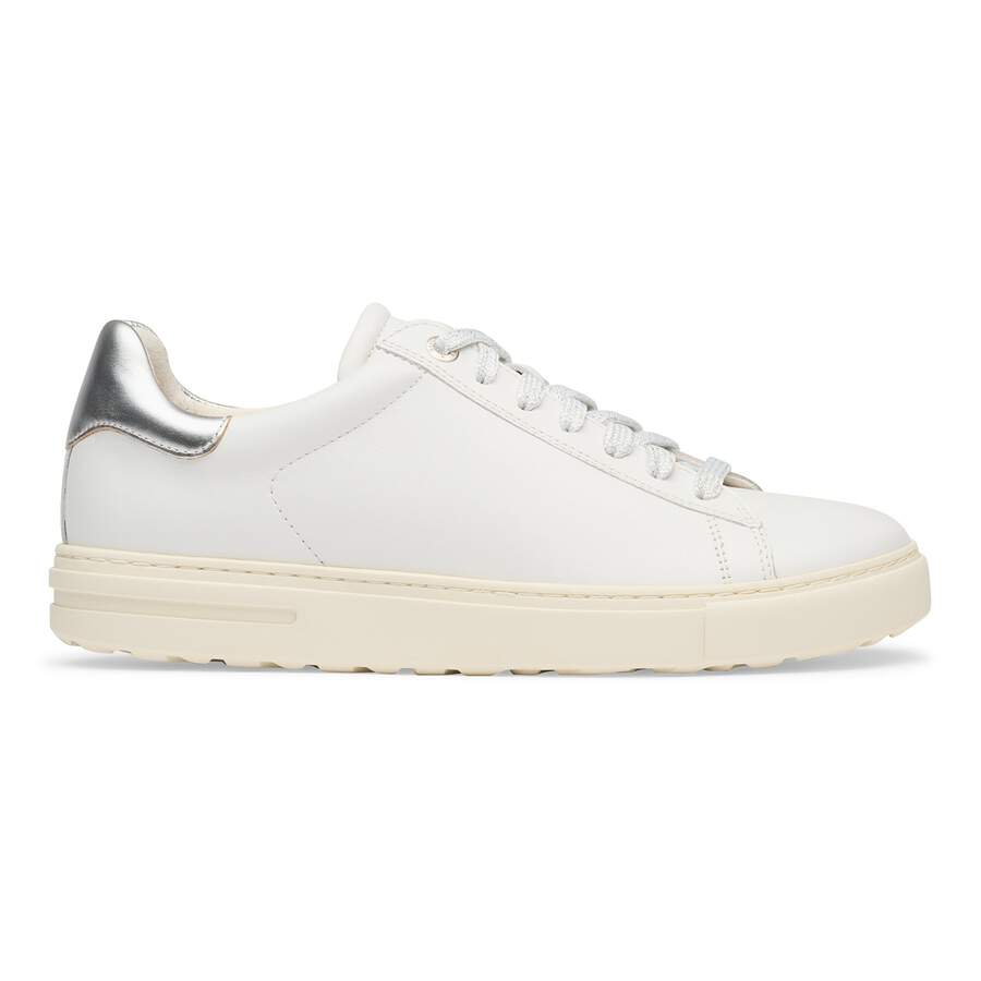 Bend Low Natural Leather - White/Metallic Silver