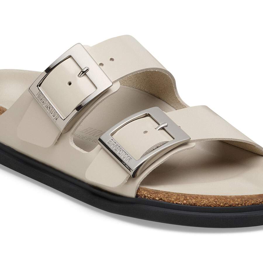 Arizona Droplet Buckle Natural Leather Patent - High Shine Oyster