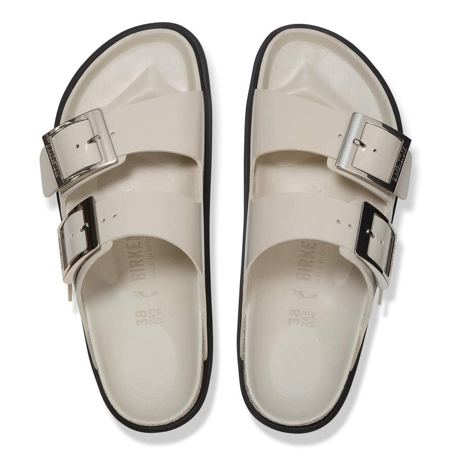 Arizona Droplet Buckle Natural Leather Patent - High Shine Oyster