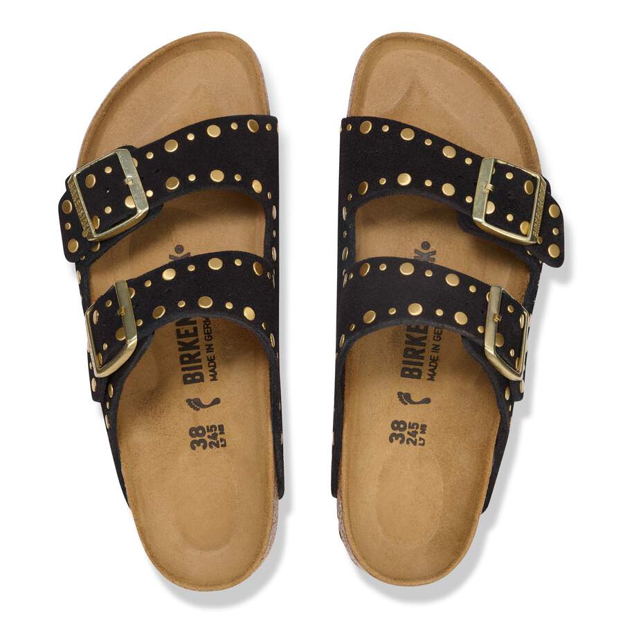 Arizona Rivet Suede Leather - Black