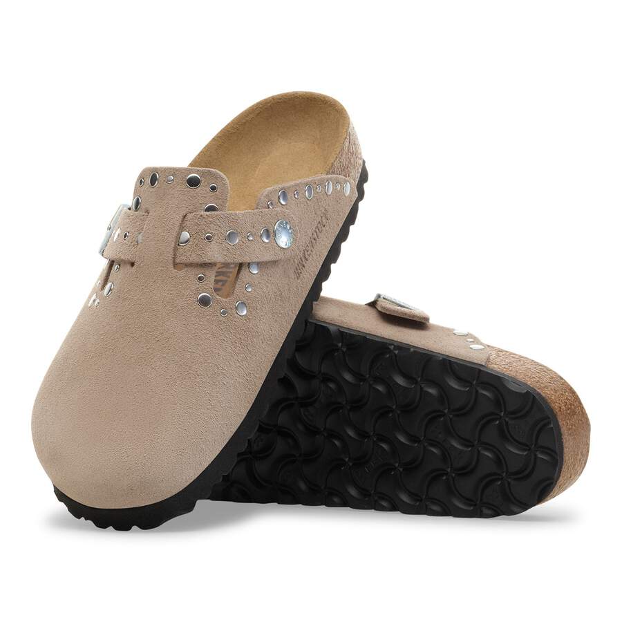Boston Rivet Suede Leather - Taupe