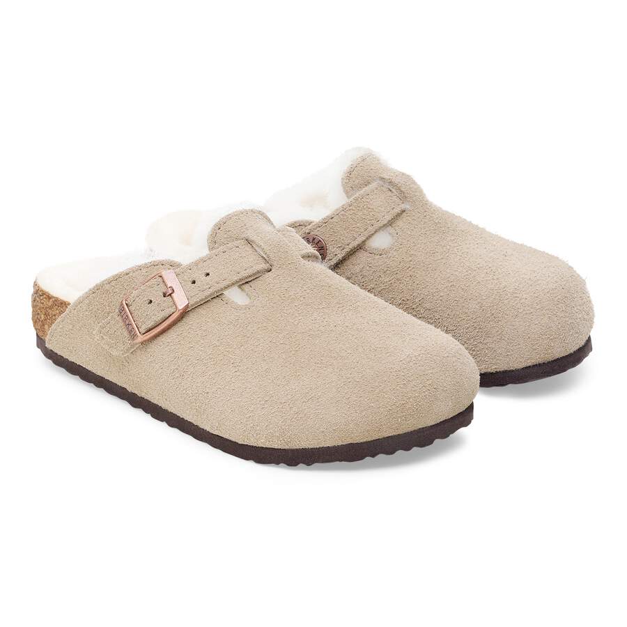 Boston Shearling Kids Suede Leather/Fur - Taupe
