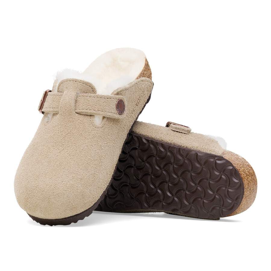 Boston Shearling Kids Suede Leather/Fur - Taupe