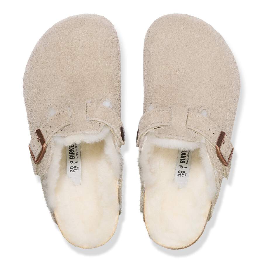 Boston Shearling Kids Suede Leather/Fur - Taupe