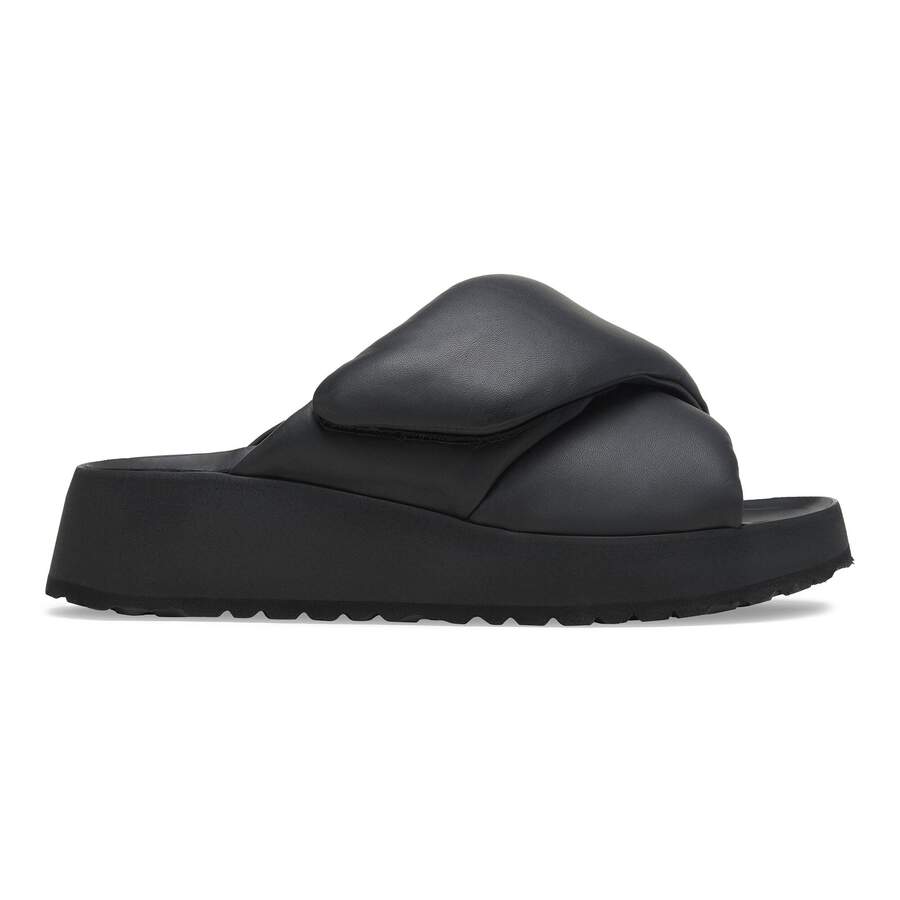 Theda Cross Strap Natural Leather - Black