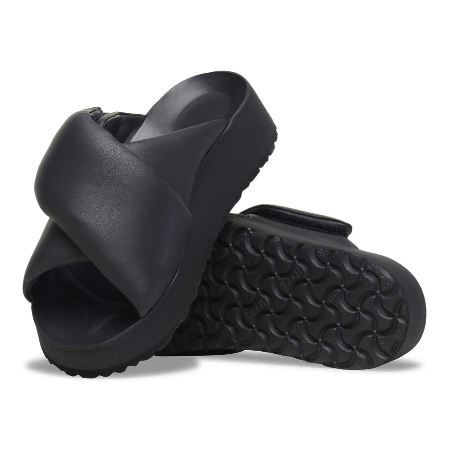 Theda Cross Strap Natural Leather - Black