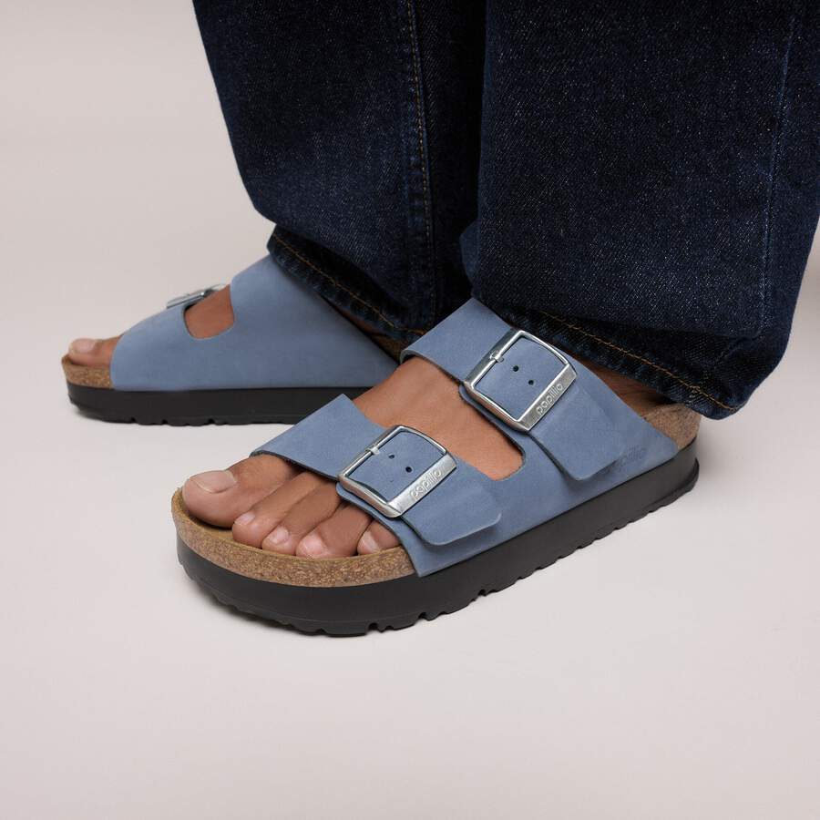 Arizona PAP Flex Platform Nubuck Leather - Stone Blue