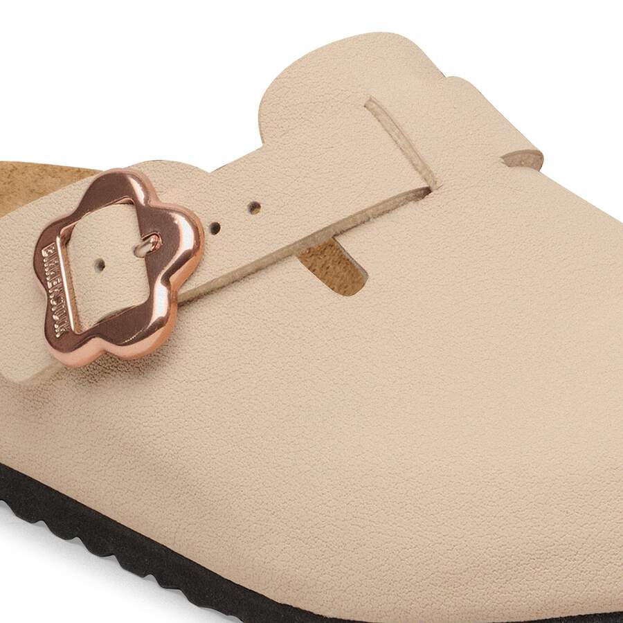 Boston Flower Buckle Kids Birko-Flor Nubuck - Sandcastle