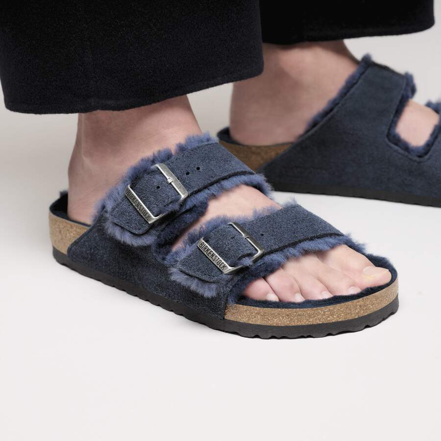 Arizona Shearling Suede Leather/Fur - New Navy