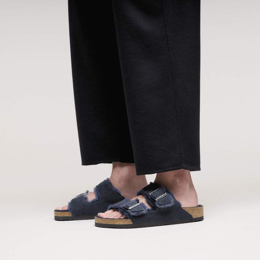 Arizona Shearling Suede Leather/Fur - New Navy