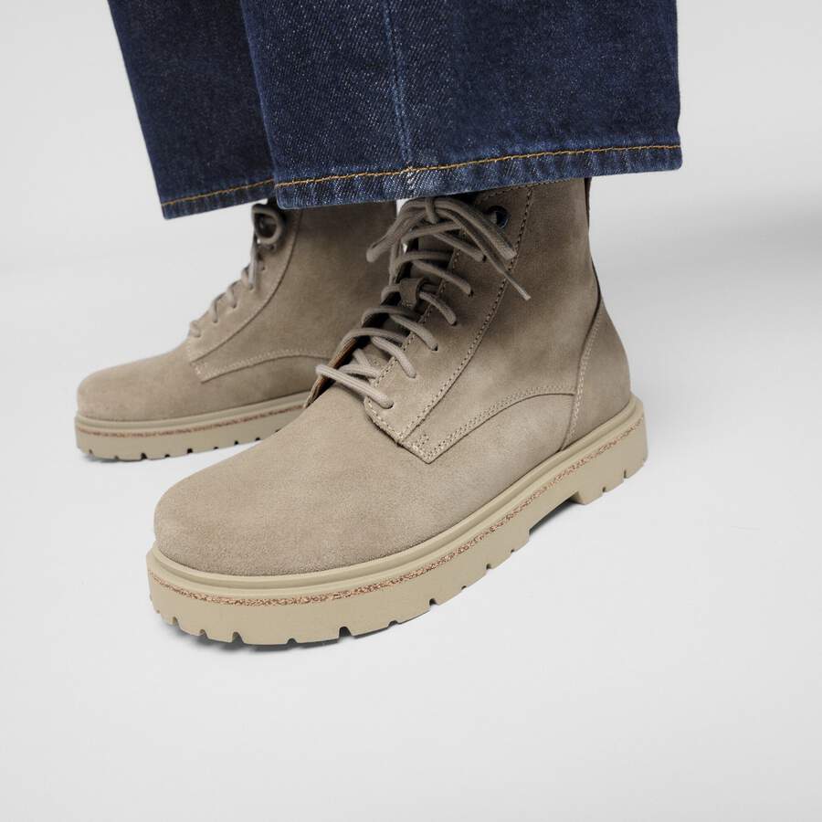 Highwood Lace Mid Men Suede Leather - Taupe