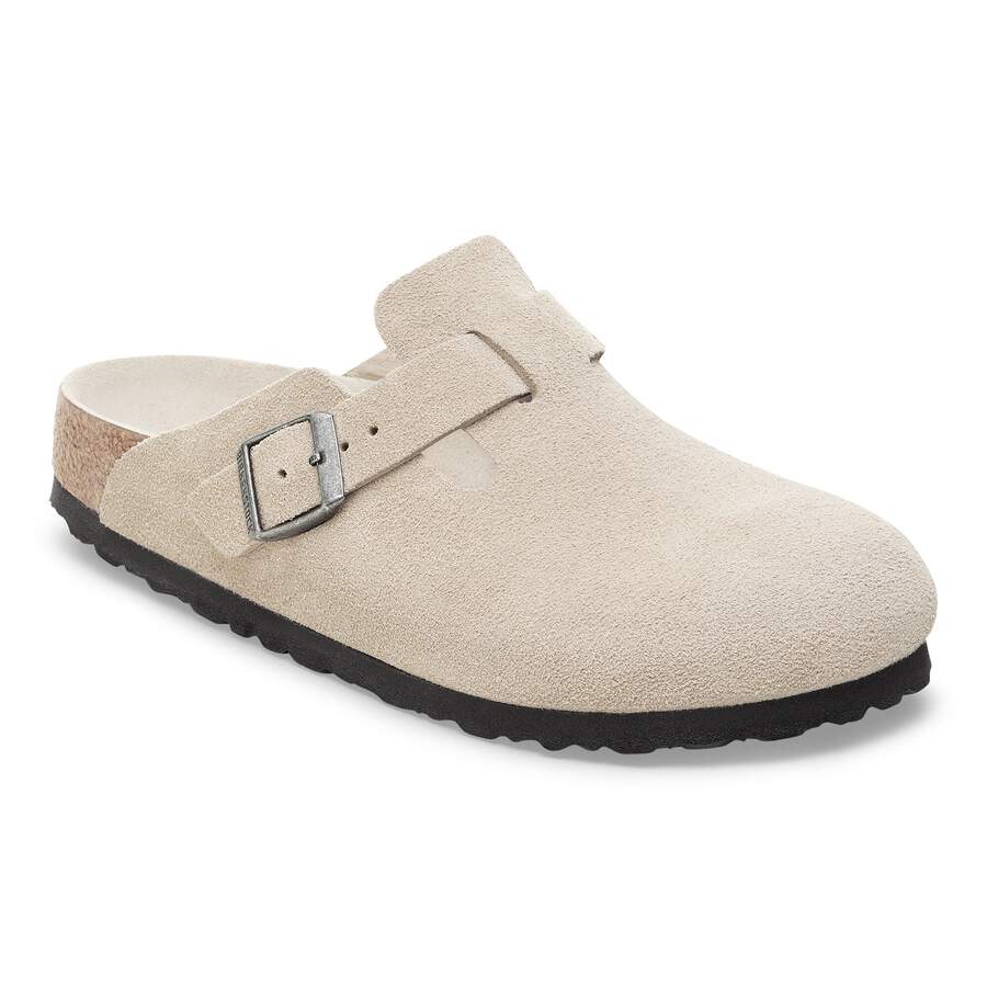 Boston Soft Footbed Suede Leather - Oyster Tonal