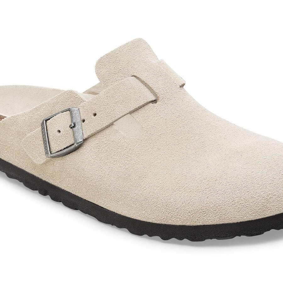 Boston Soft Footbed Suede Leather - Oyster Tonal
