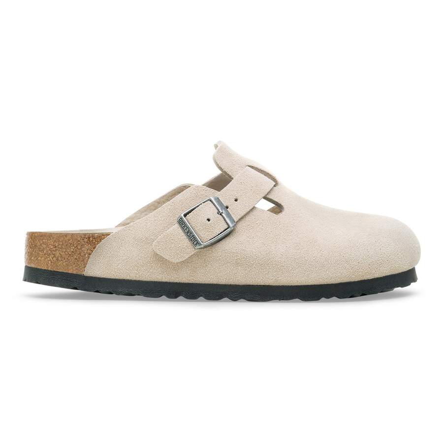 Boston Soft Footbed Suede Leather - Oyster Tonal