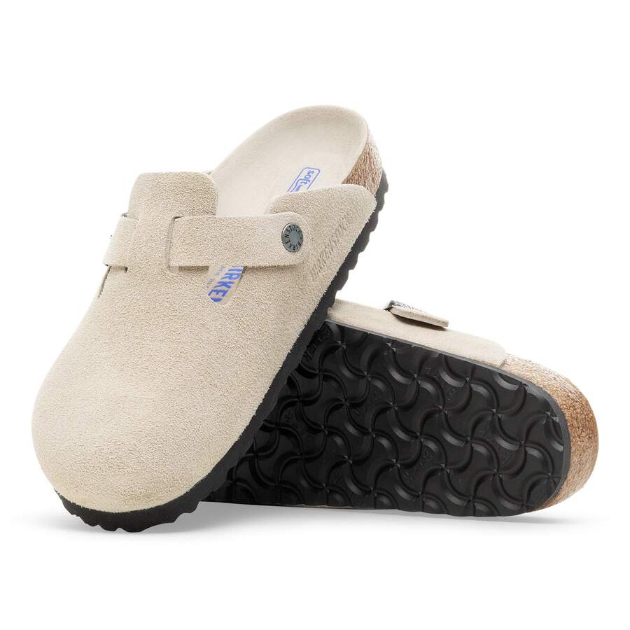 Boston Soft Footbed Suede Leather - Oyster Tonal