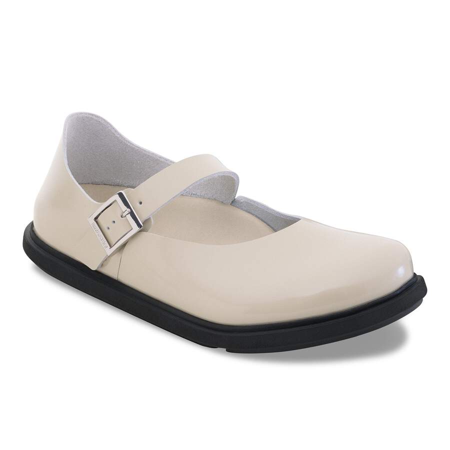 Mantova Cup Sole Natural Leather Patent - High-Shine Oyster