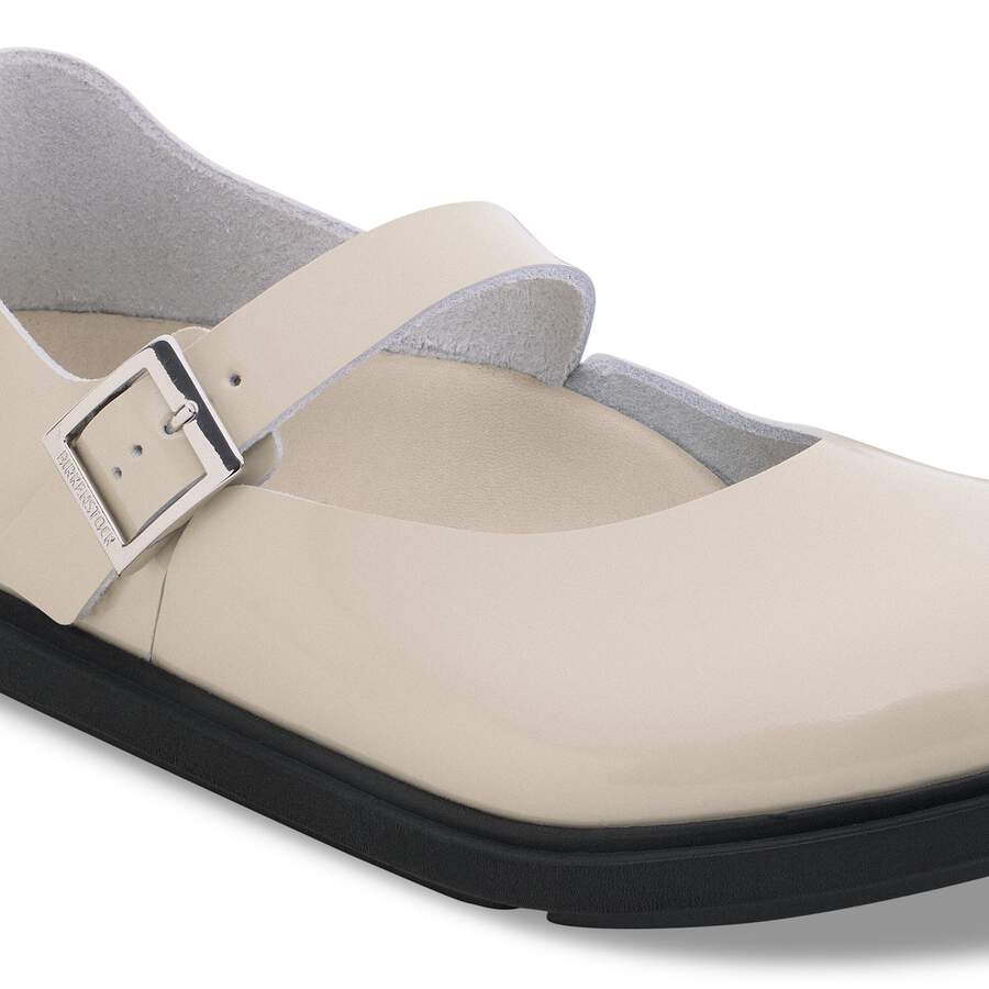 Mantova Cup Sole Natural Leather Patent - High-Shine Oyster