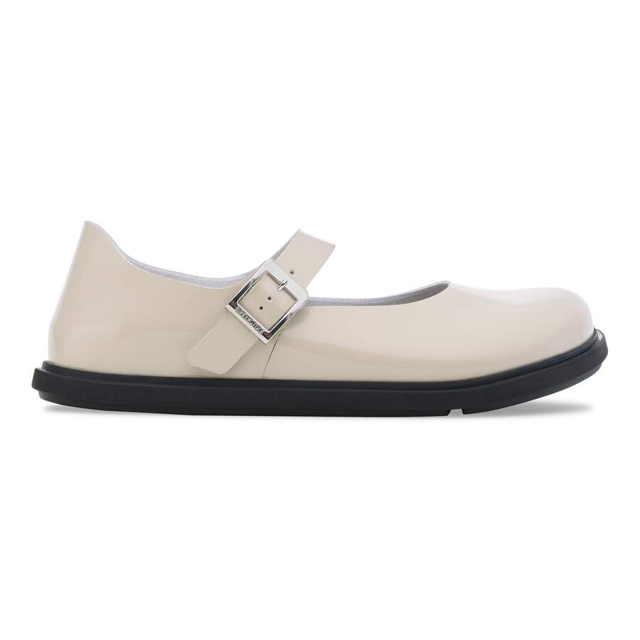 Mantova Cup Sole Natural Leather Patent - High-Shine Oyster