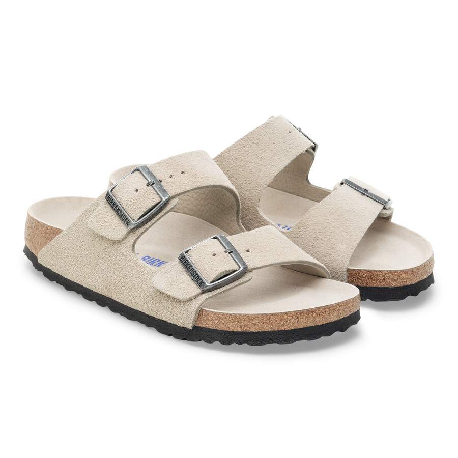 Arizona Soft Footbed Suede Leather - Oyster Tonal