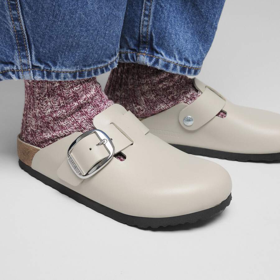 Boston Big Buckle Natural Leather - Oyster Dressy Leather