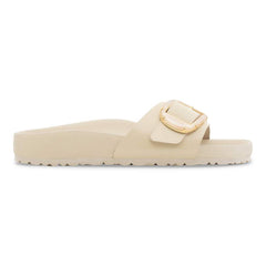 Madrid Big Buckle Pearl Natural Leather Patent - High Shine Ecru