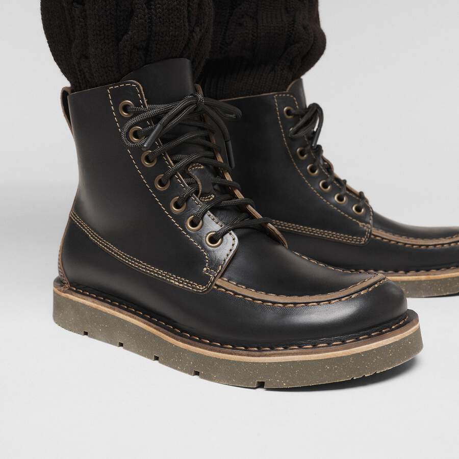 Birmingham Moc Natural Leather Oiled - Black
