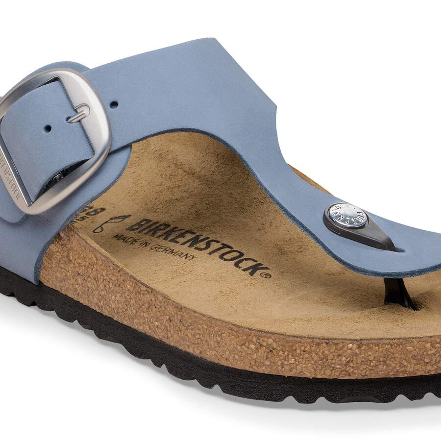 Gizeh Big Buckle Nubuck Leather - Stone Blue