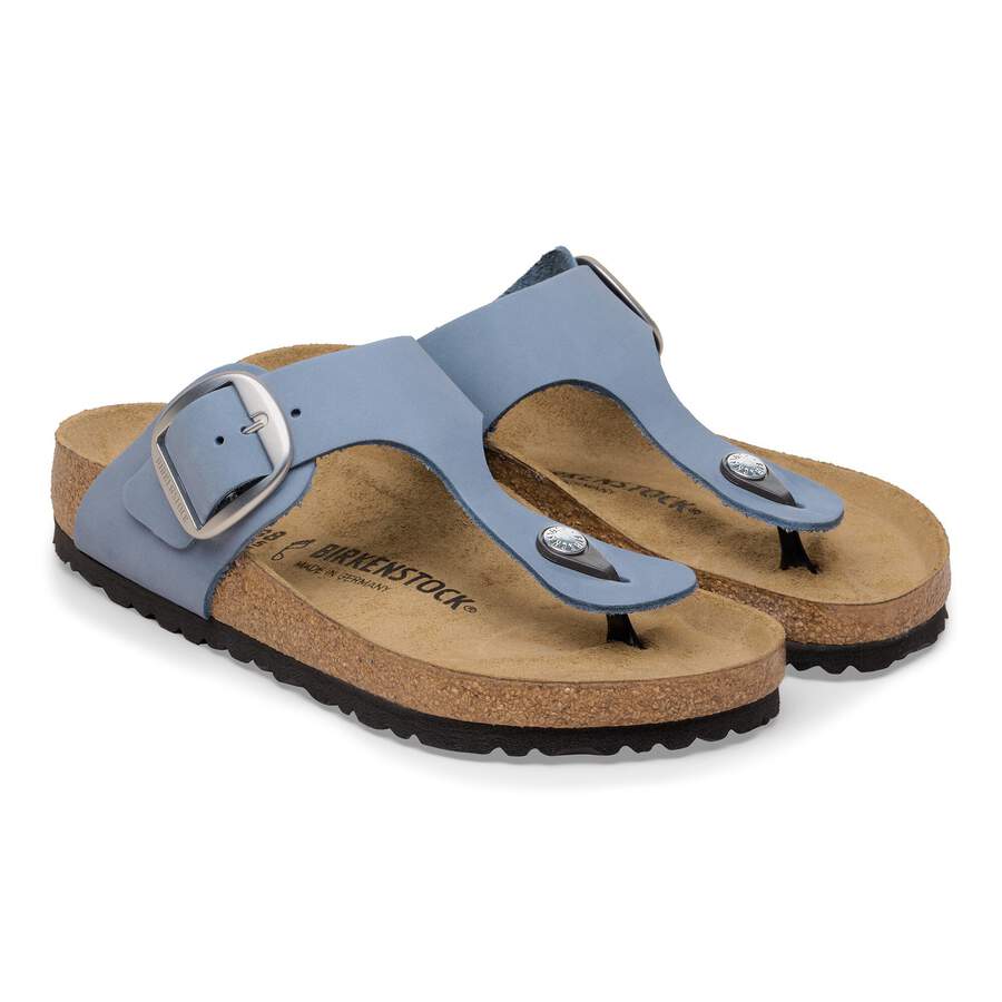 Gizeh Big Buckle Nubuck Leather - Stone Blue