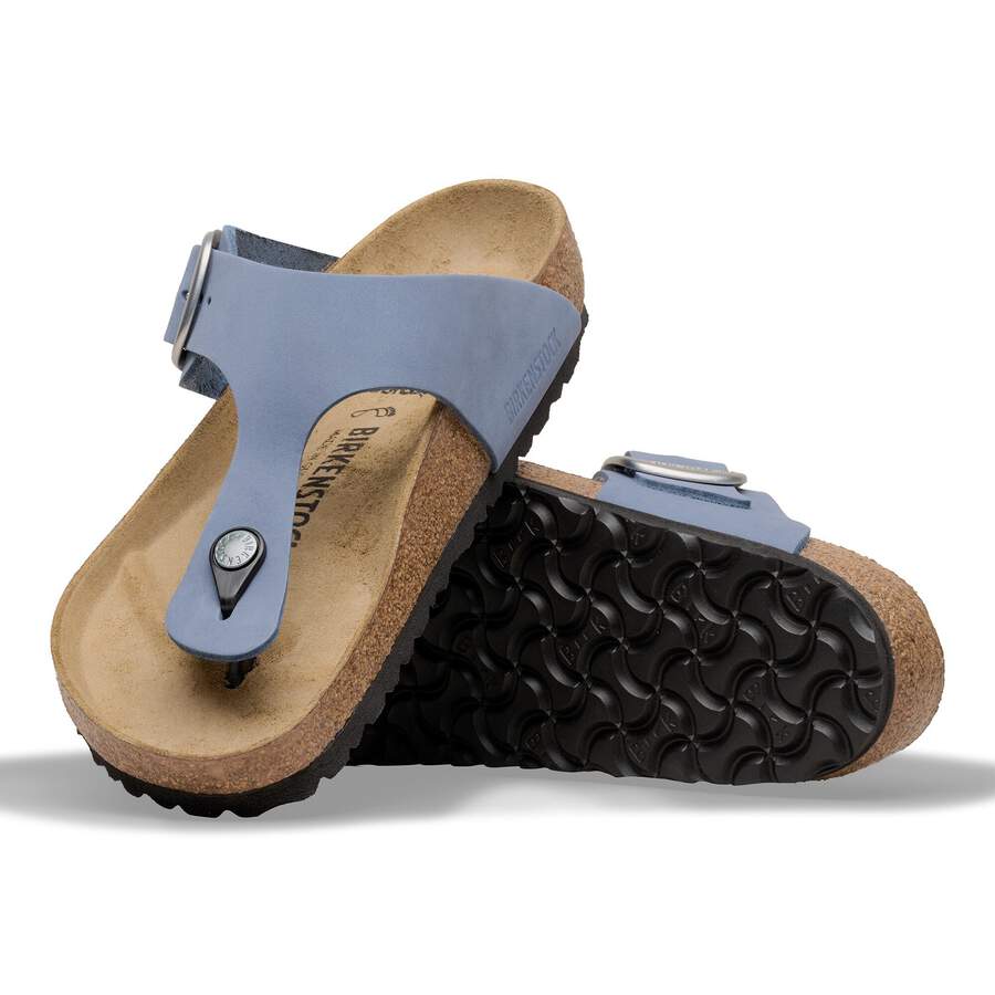 Gizeh Big Buckle Nubuck Leather - Stone Blue