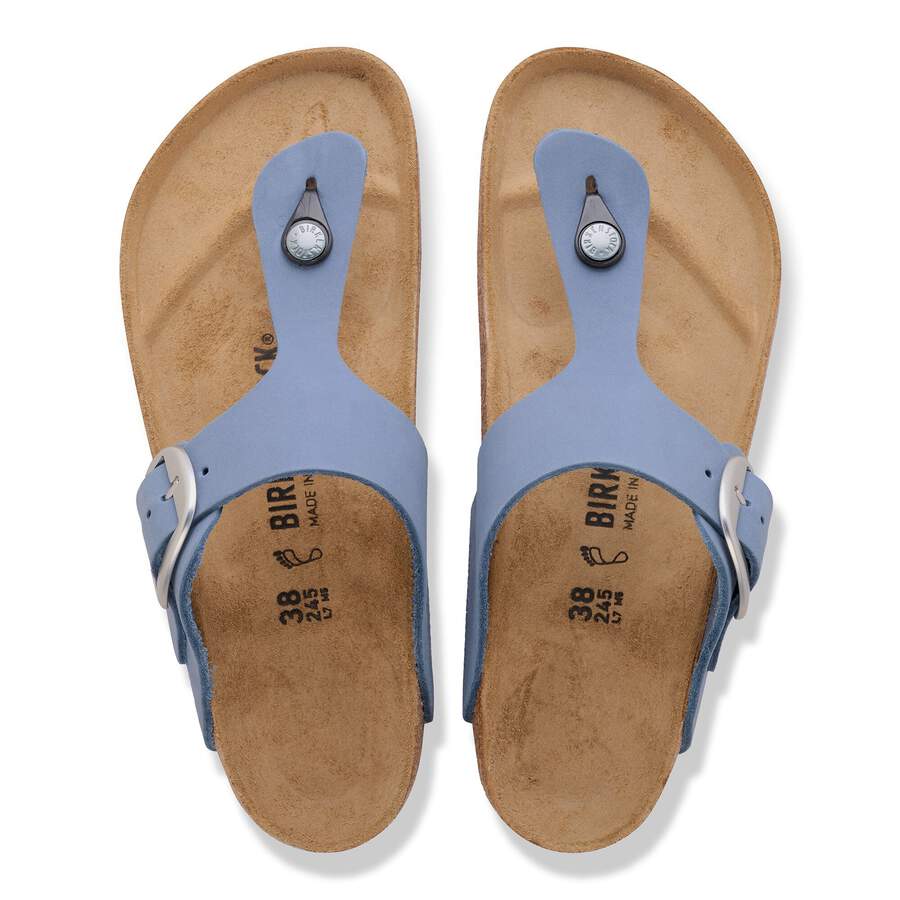 Gizeh Big Buckle Nubuck Leather - Stone Blue