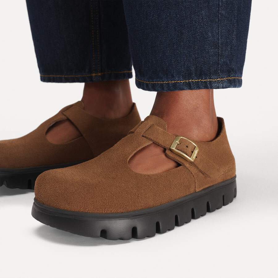 Paris Chunky Suede Leather - Dark Tea