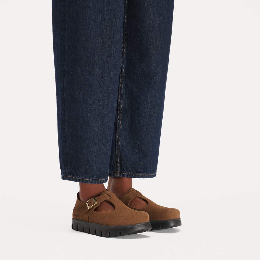 Paris Chunky Suede Leather - Dark Tea