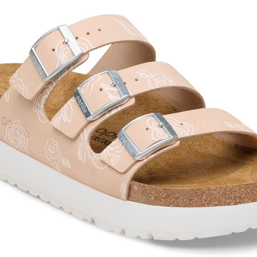 Florida III PAP Flex Platform Nubuck Leather - Light Rose Flower